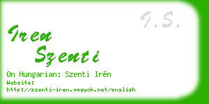 iren szenti business card